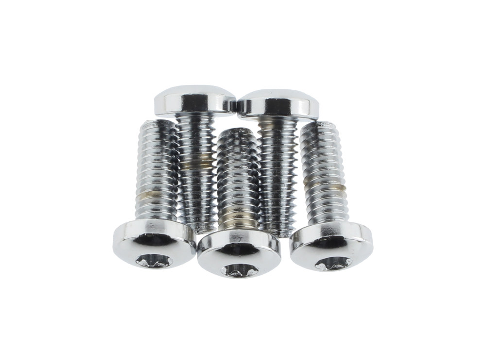 Torx Head Front Disc Rotor Bolts – Chrome. Fits H-D Big Twin 1984up & Sportster 1984-2021.