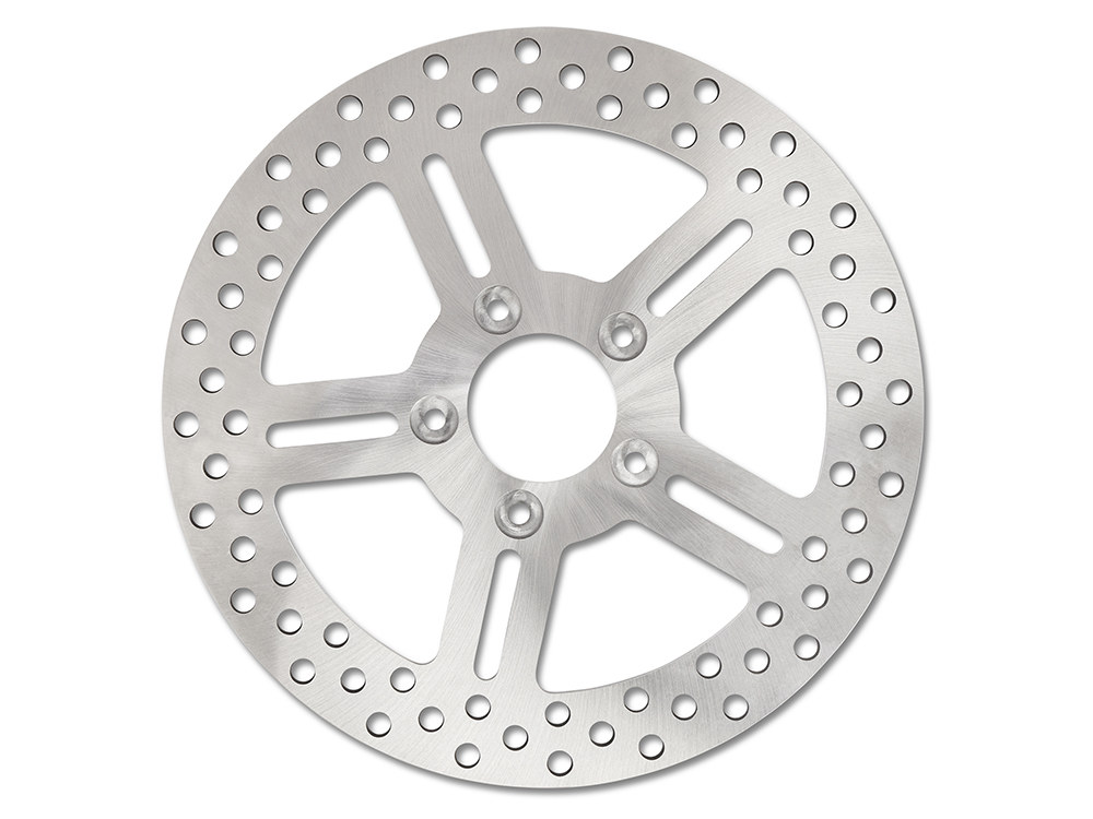 11.8in. Front Classic 5 Spoke Stainless Steel Disc Rotor. Fits Softail 2015up, Touring 2008-2023, Dyna 2006-2017 & Sportster 2014-2021