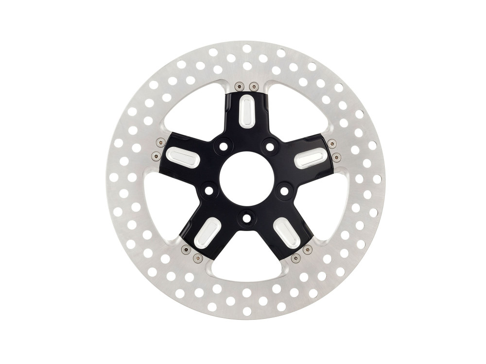 11.5in. Left Hand Front & Right Hand Front Formula Disc Rotor – Black Contrast Cut Platinum. Fits H-D 1984up with 11-1/2in. Disc Rotor(s).