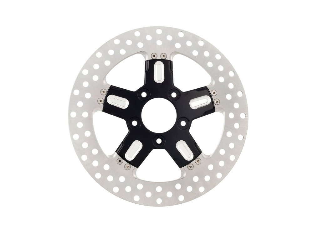 11.8in. Left Hand Front & Right Hand Front Formula Disc Rotor – Black Contrast Cut Platinum. Fits Softail 2015up, Touring 2008up, Dyna 2006-2017 & Sportster 2014-2021