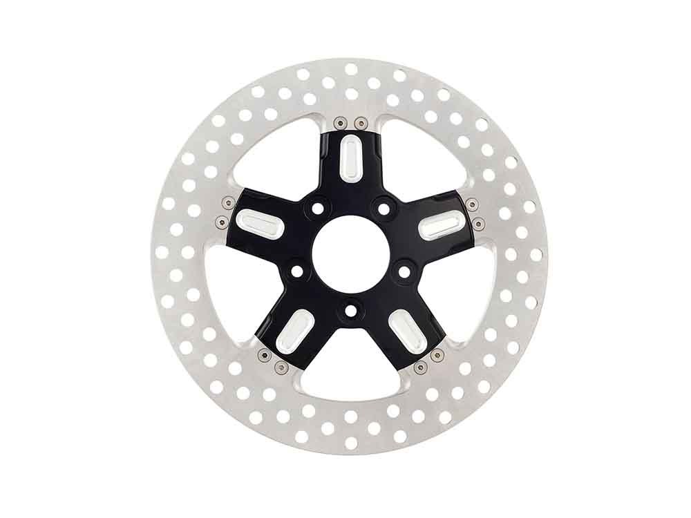 11.8in. Left Hand Front & Right Hand Front Formula Disc Rotor - Black Contrast Cut Platinum. Fits Softail 2015up, Touring 2008up, Dyna 2006-2017 & Sportster 2014-2021
