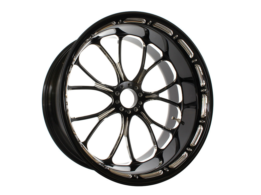 18in. x 8.50in. wide Heathen Wheel - Black Contrast Cut Platinum.
