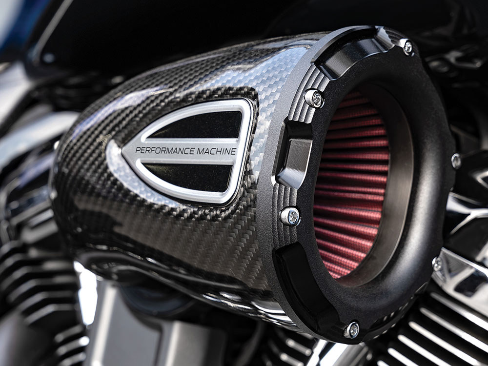 C4 Series Air Cleaner Kit - Carbon Fiber. Fits Touring 2008-2016, Softail 2016-2017, CVO Softail 2011-2017 & Dyna Low Rider S 2016-2017 with Throttle-by-Wire