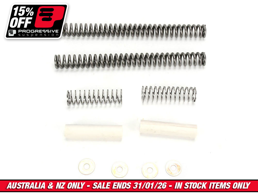 Front Fork Spring Lowering Kit. Fits Softail 1984-2017, Dyna Wide Glide 1993-2005 & Touring 1980-2013.