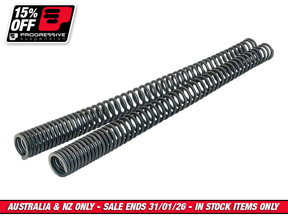 Standard Rate Fork Spring Kit. Fits Sportster 2004-2021 with 39mm Fork Tubes & Street 500 2015-2020 with 37mm Fork Tubes.