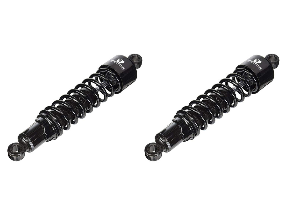 412 Series, 13.5in. Heavy Duty Spring Rate Shock Absorbers – Black. Fits Touring 1980-2005, Sportster 1979-2003 & FXR 1982-1994.