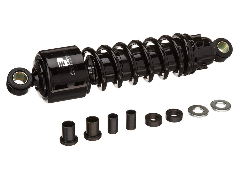 412 Series, 11.5in. Standard Spring Rate Rear Shock Absorbers – Black. Fits Touring 1980-2005, Sportster 1979-2003 & FXR 1982-1994.