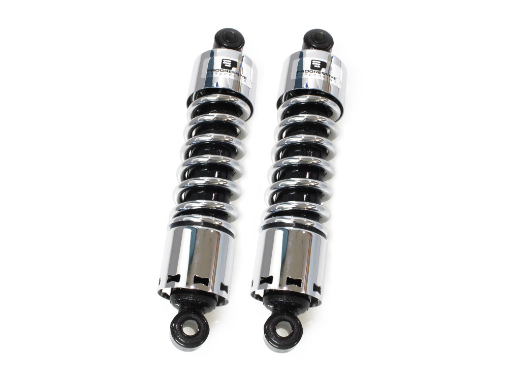 412 Series, 12in. Rear Shock Absorbers – Chrome. Fits 4Spd Big Twin 1973-1986