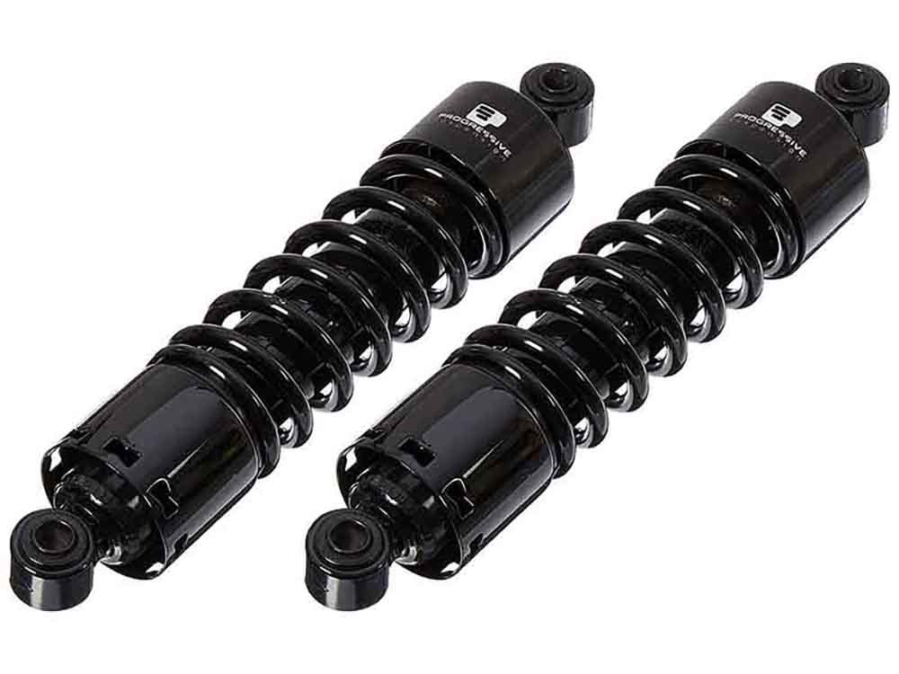 412 Series, 12.6in. Standard Spring Rate Rear Shock Absorbers – Black. Fits Dyna 1991-2017.