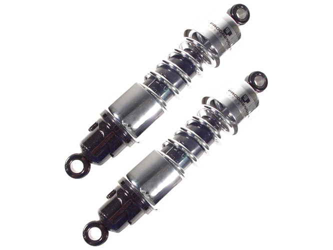 412 Series, 12in. Standard Spring Rate Rear Shock Absorbers – Chrome. Fits Sportster 2004-2021