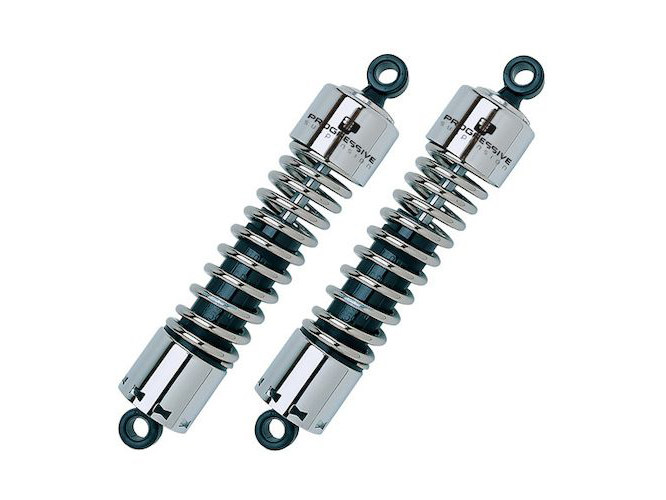 412 Series, 13in. Heavy Duty Spring Rate Rear Shock Absorbers – Chrome. Fits Touring 2006up.