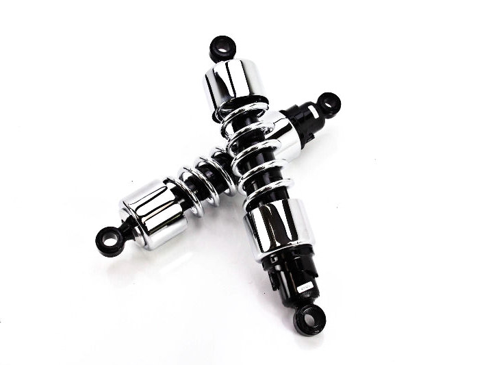 412 Series, 12in. Heavy Duty Spring Rate Rear Shock Absorbers – Chrome. Fits Touring 2006up.