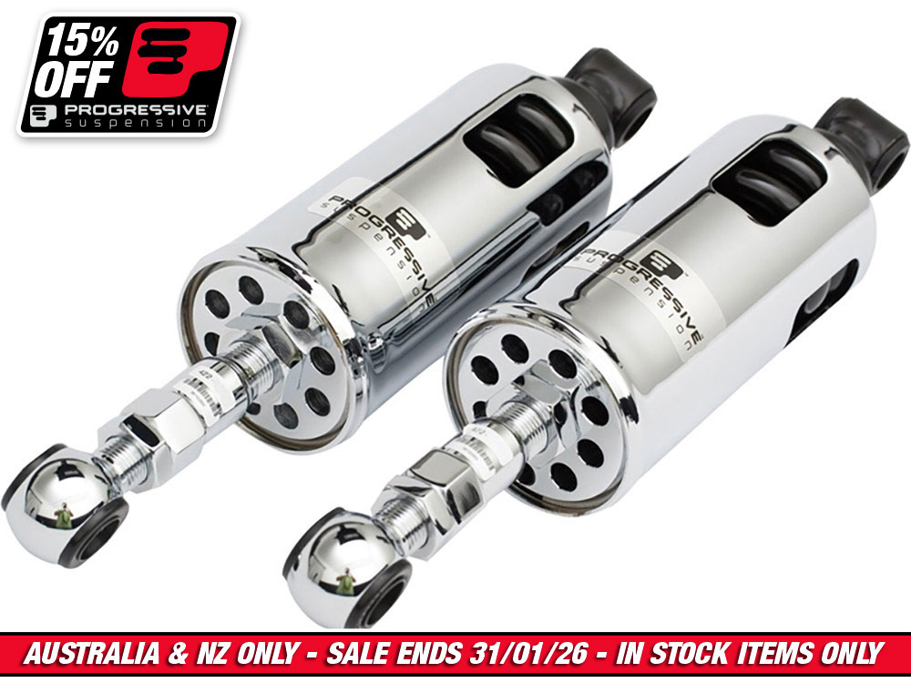 422 Series, Standard Spring Rate Rear Shock Absorbers - Chrome. Fits Softail 1989-1999.