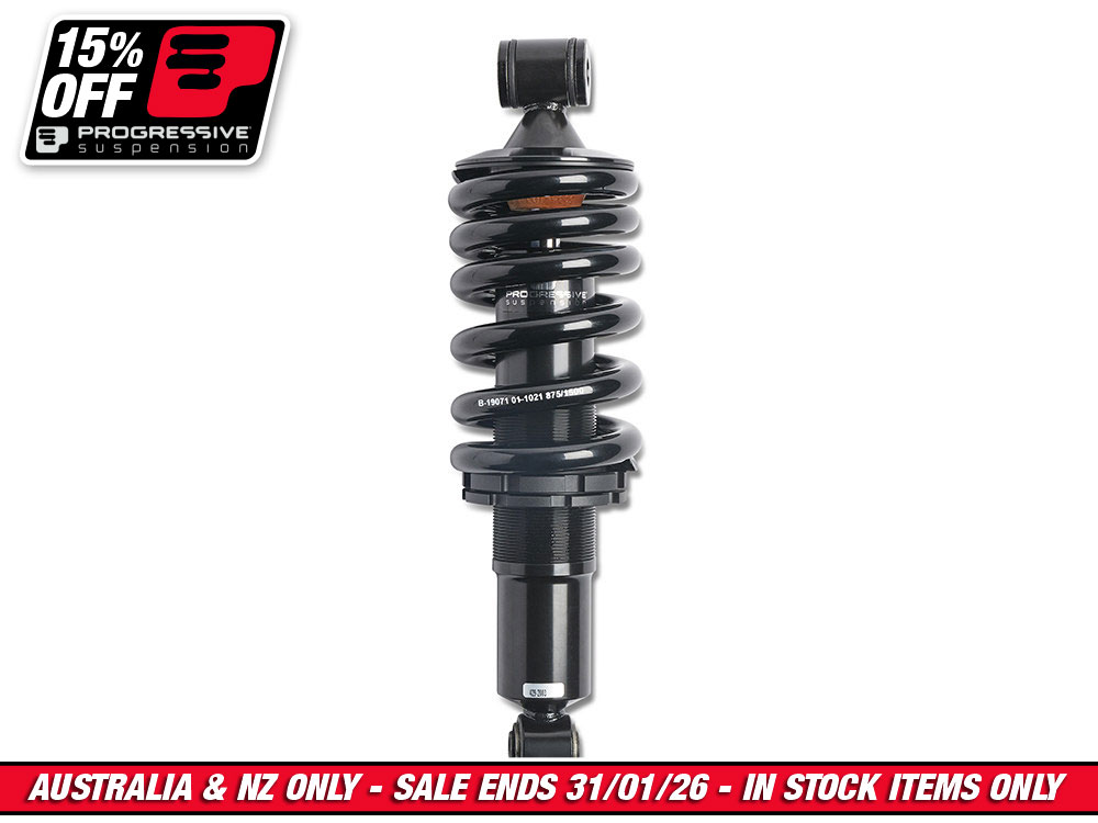 429 Series, 12.2in. Standard Spring Rate Rear Shock Absorber - Black. Fits Softail 2018up.