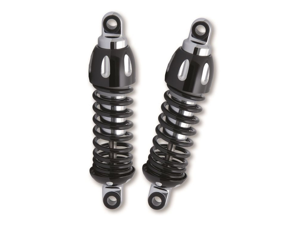 430 Series, 11.5in. Standard Spring Rate Rear Shock Absorbers – Black. Fits Touring 1980-2005, Sportster 1979-2003 & FXR 1982-1994.