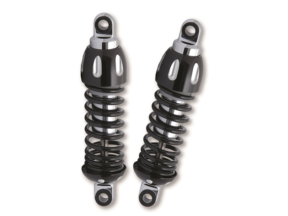 430 Series, 11in. Standard Spring Rate Rear Shock Absorbers – Black. Fits Dyna 1991-2017.