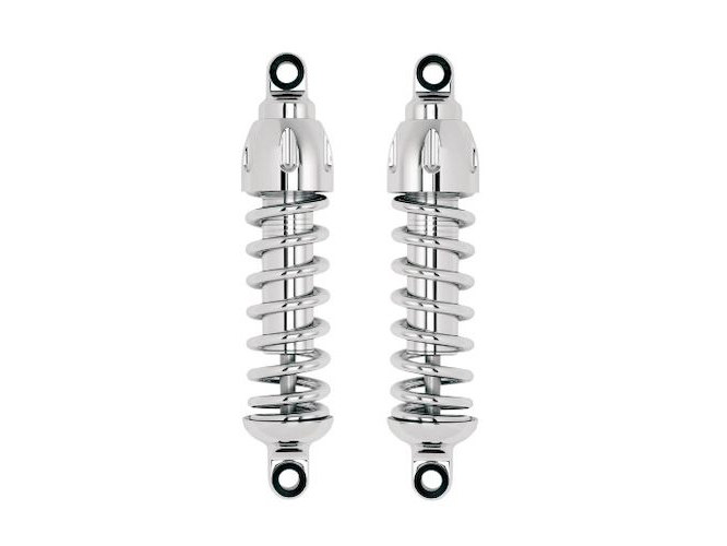 430 Series, 13in. Heavy Duty Spring Rate Rear Shock Absorbers – Chrome. Fits Street 2015-2020