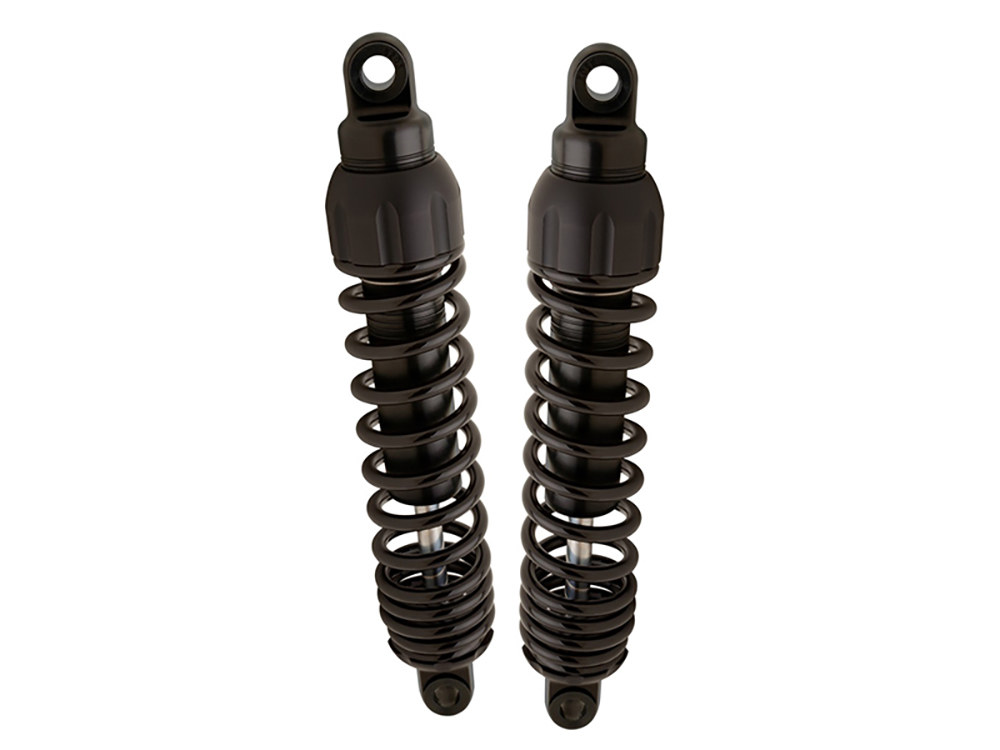 444 Series, 13in. Standard Spring Rate Rear Shock Absorbers – Black. Fits Touring 1980up, Sportster 1979-2003 & FXR 1982-1994.