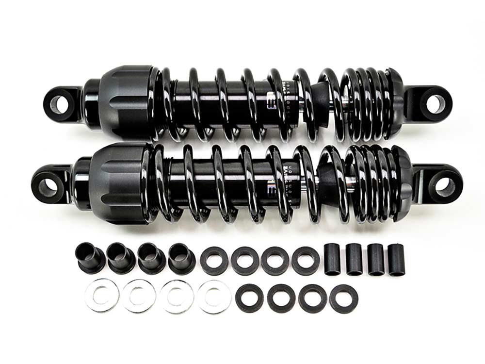 444 Series, 12in. Standard Spring Rate Rear Shock Absorbers - Black. Fits Dyna 1991-2017.