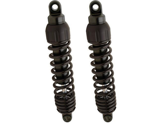 444 Series, 12.5in. Standard Spring Rate Rear Shock Absorbers – Black. Fits Dyna 1991-2017.