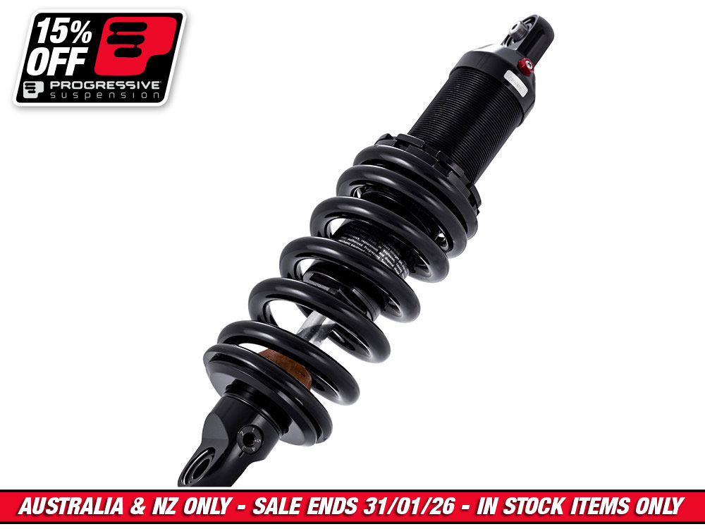 465 Series, 12.2in. Standard Spring Rate Rear Shock Absorber - Black. Fits Softail 2018up.