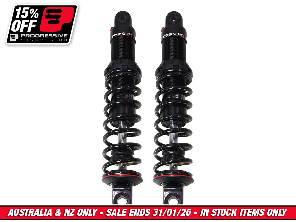 490 Series, 13in. Rear Shock Absorbers - Black. Fits Touring 1980up.