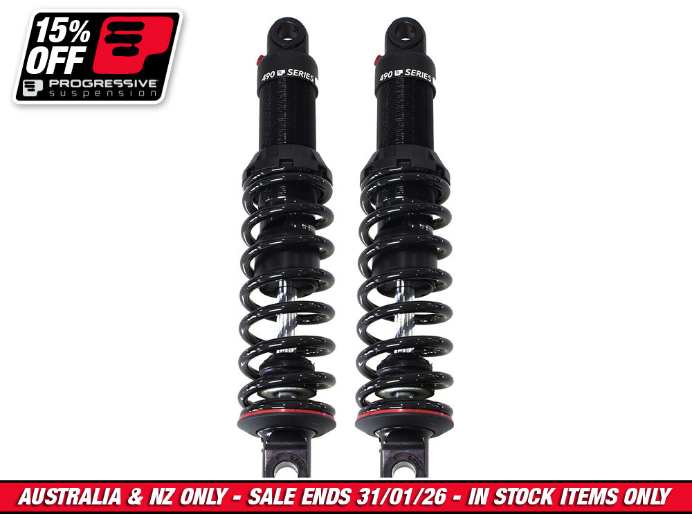 490 Series, 13in. Heavy Duty Spring Rate Rear Shock Absorbers - Black. Fits Touring 1980up.