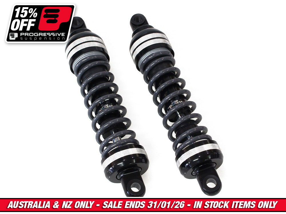 944 Series, 13in. Standard Spring Rate Rear Shock Absorbers - Black. Fits Touring 1980up.