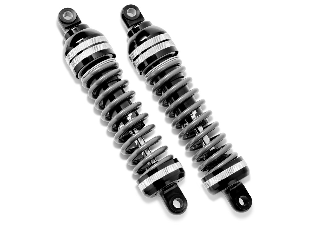 944 Ultra Low Series, 12.5in. Heavy Duty Spring Rate Rear Shock Absorbers – Black. Fits Touring 1980up.
