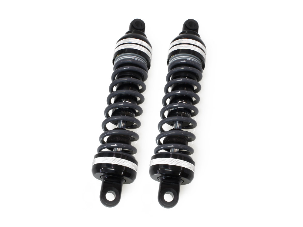 944 Series, 13in. Heavy Duty Spring Rate Rear Shock Absorbers – Black. Fits Touring 1980up.