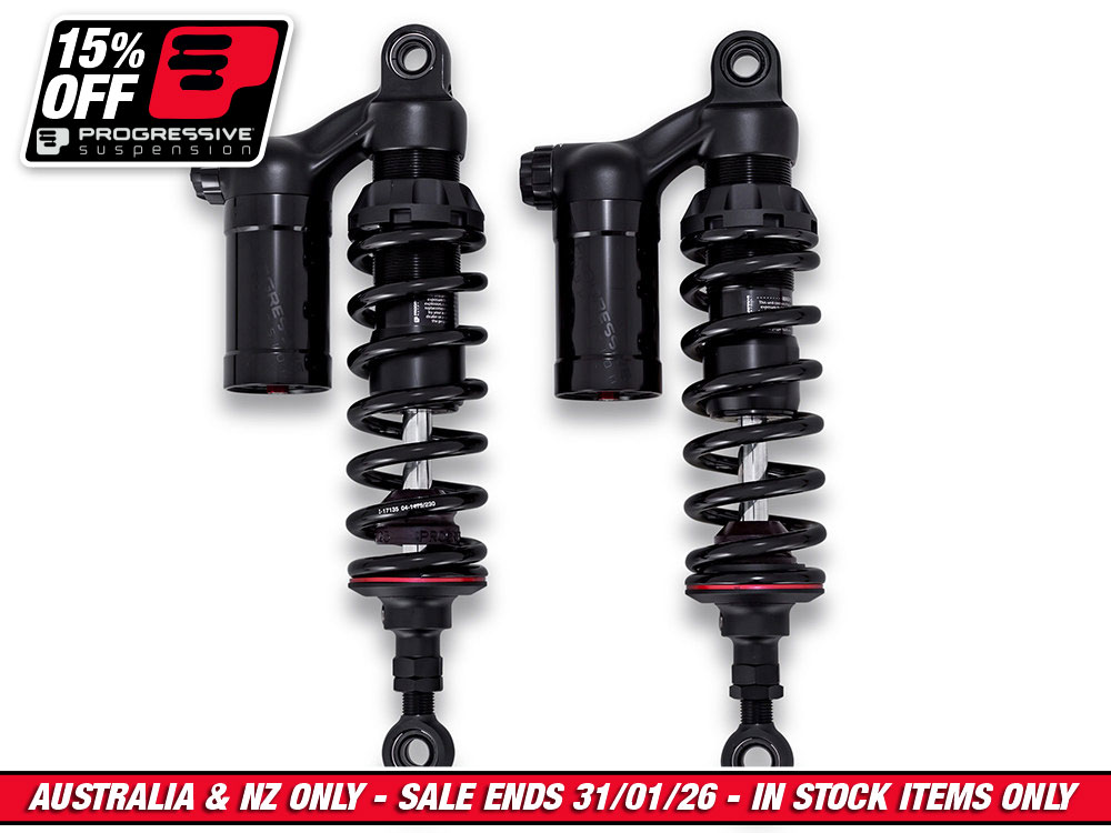 990 Sport Series, 12.5in. Rear Shock Absorbers - Black. Fits Dyna 1991-2017.
