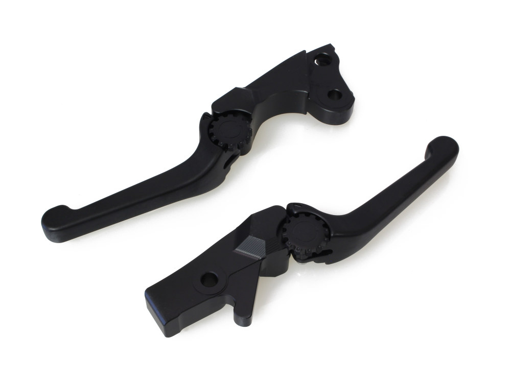 Adjustable Anthem Levers – Black. Fits Softail 1996-2014, Dyna 1996-2017, Touring 1996-2007, Sportster 1996-2003.