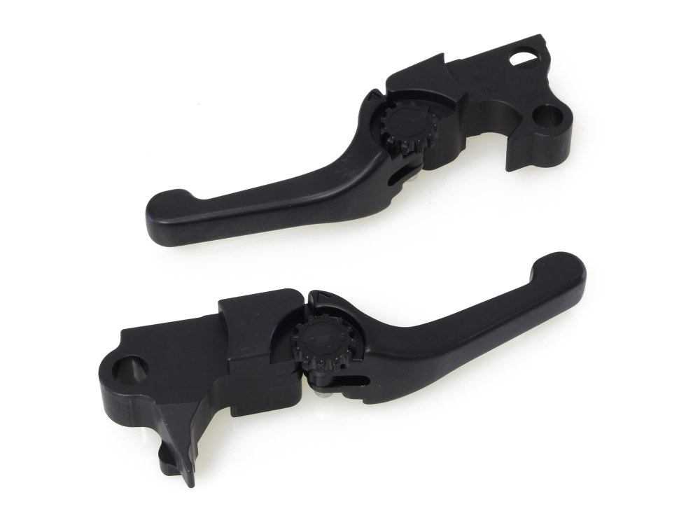 Adjustable Shorty Anthem Levers – Black. Fits Softail 1996-2014, Dyna 1996-2017, Touring 1996-2007, Sportster 1996-2003.