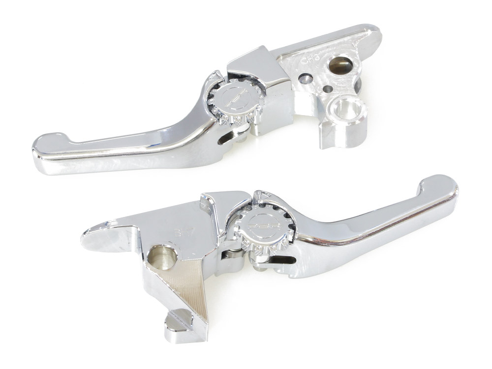 Adjustable Shorty Anthem Levers – Chrome. Fits Softail 2015up.