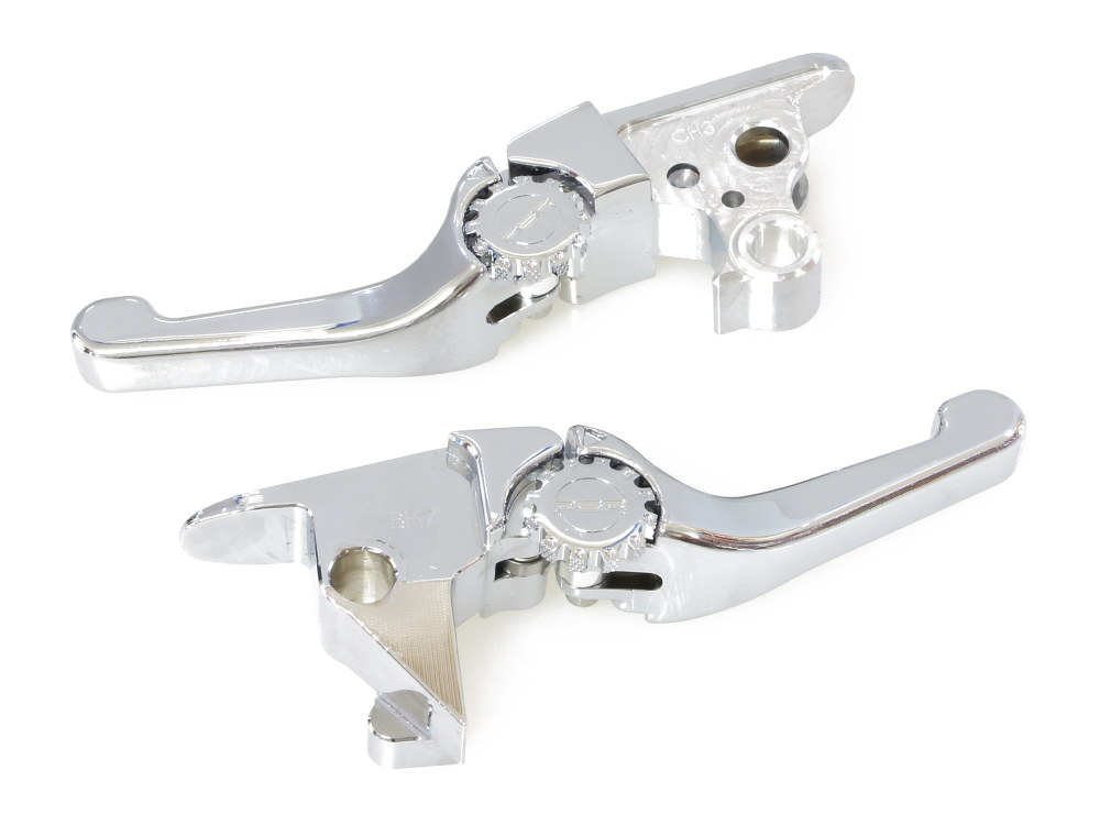 Adjustable Shorty Anthem Levers - Chrome. Fits Softail 2015-2024