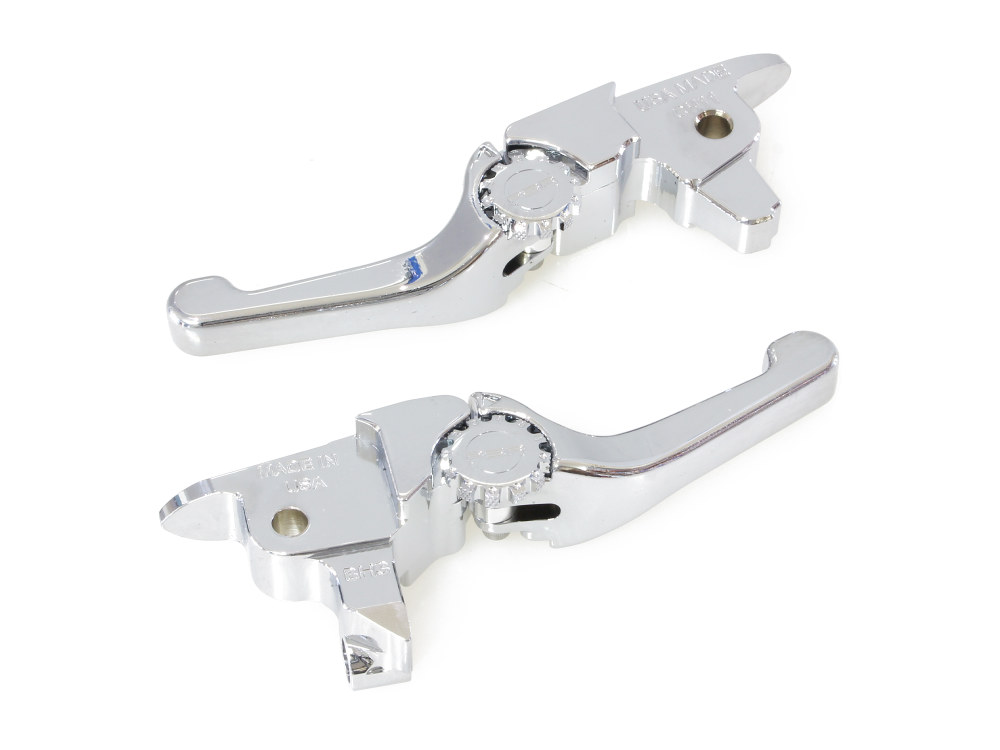 Adjustable Shorty Anthem Levers – Chrome. Fits Touring 2017-2020.