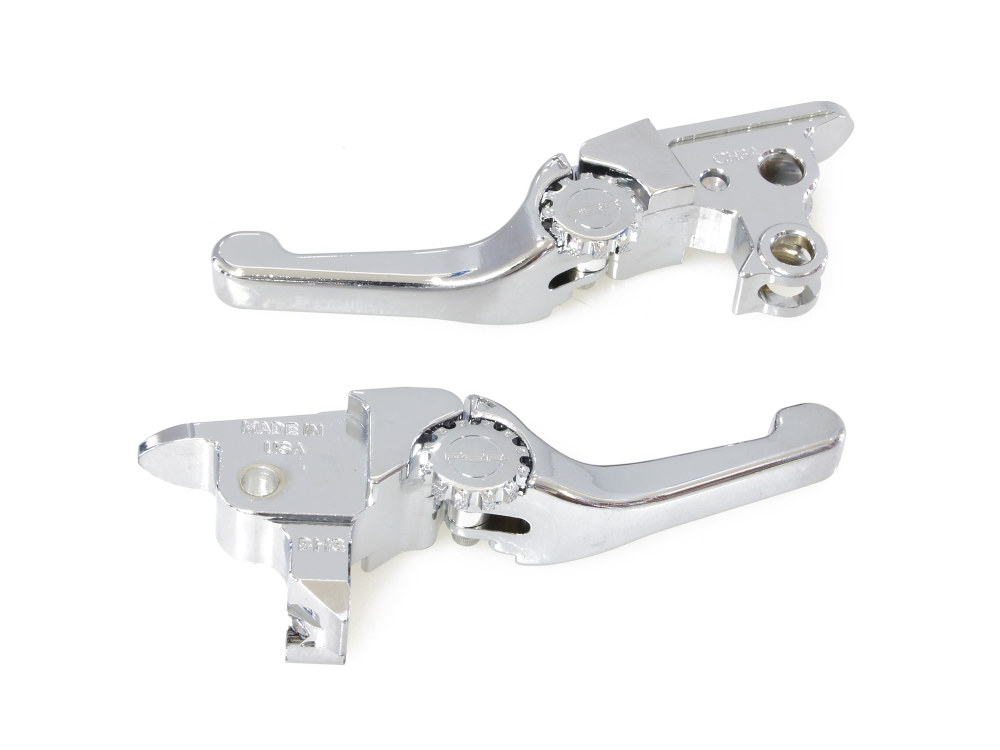 Adjustable Shorty Anthem Levers – Chrome. Fits Touring 2021up.