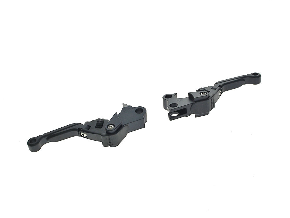 Adjustable Anthem PRO Levers - Black. Fits Softail 1996-2014, Dyna 1996-2017, Touring 1996-2007, Sportster 1996-2003.