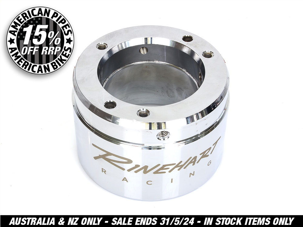 Traditional Rinehart End Cap – Chrome. Fits 4in. Mufflers & Twin Cam 2-into-1 Systems