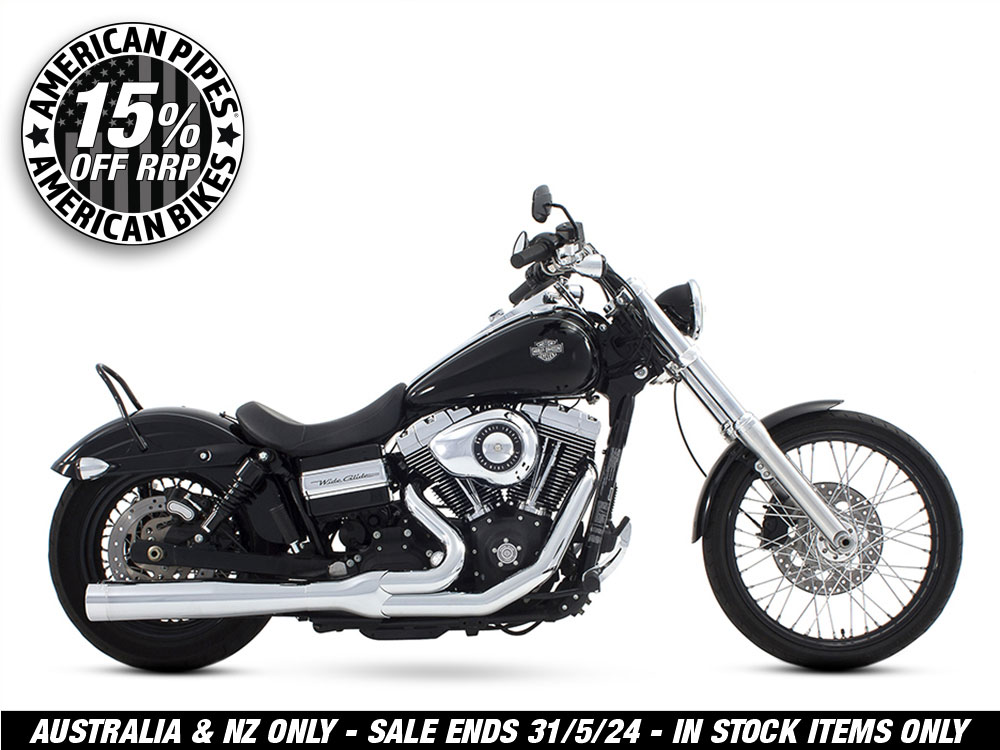 2-into-1 Exhaust – Chrome with Chrome End Cap. Fits Dyna 2006-2017.