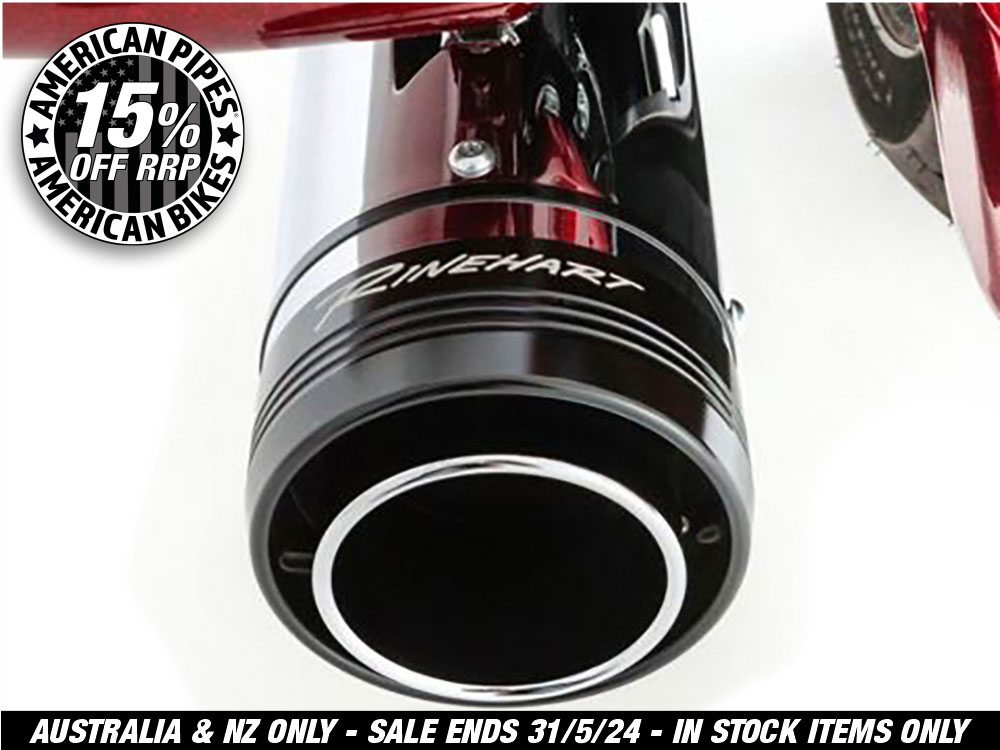 4-1/2in. MotoPro 45 Slip-On Mufflers - Chrome with Black End Caps. Fits Touring 2017up. </P><P>