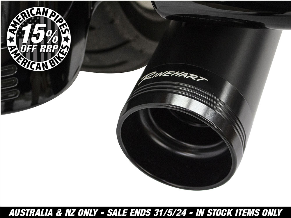 4-1/2in. MotoPro 45 Traditional Slip-On Mufflers - Black with Black End Caps. Fits Touring 2017up.