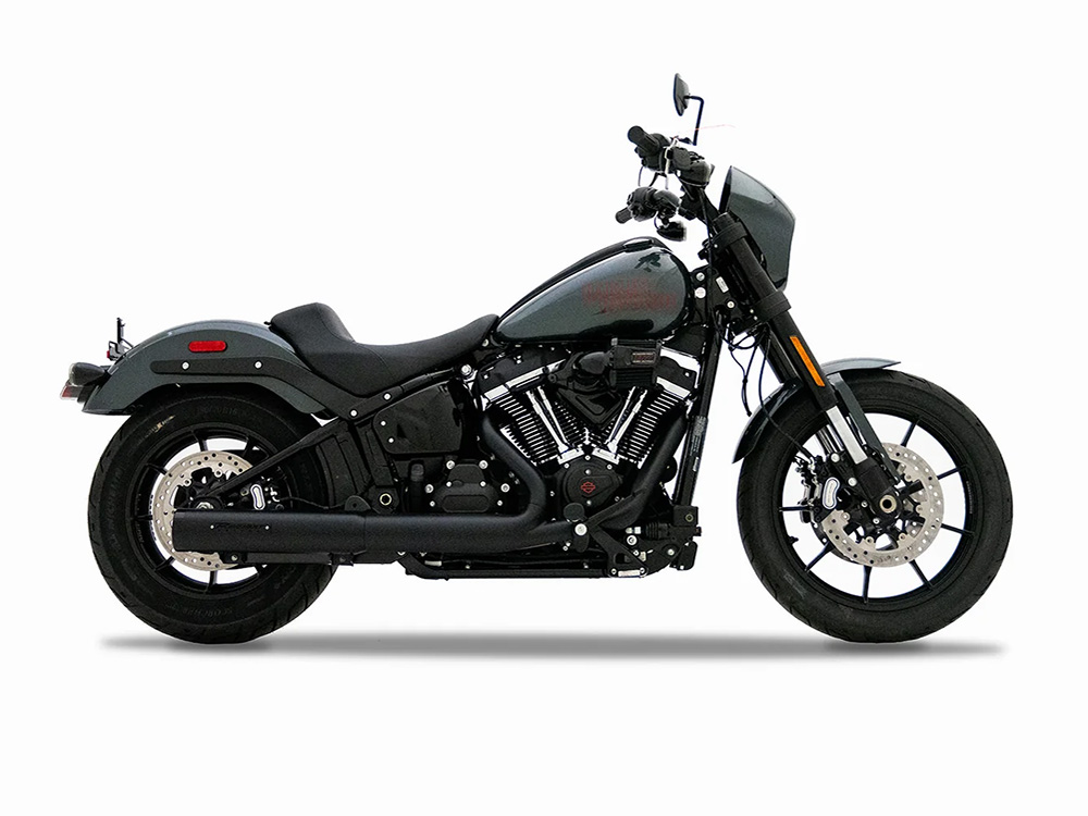 4in. HP40 Slip-On Muffler - Black with Black End Cap. Fits Softail Street Bob, Low Rider S, Low Rider ST & Heritage 2025up