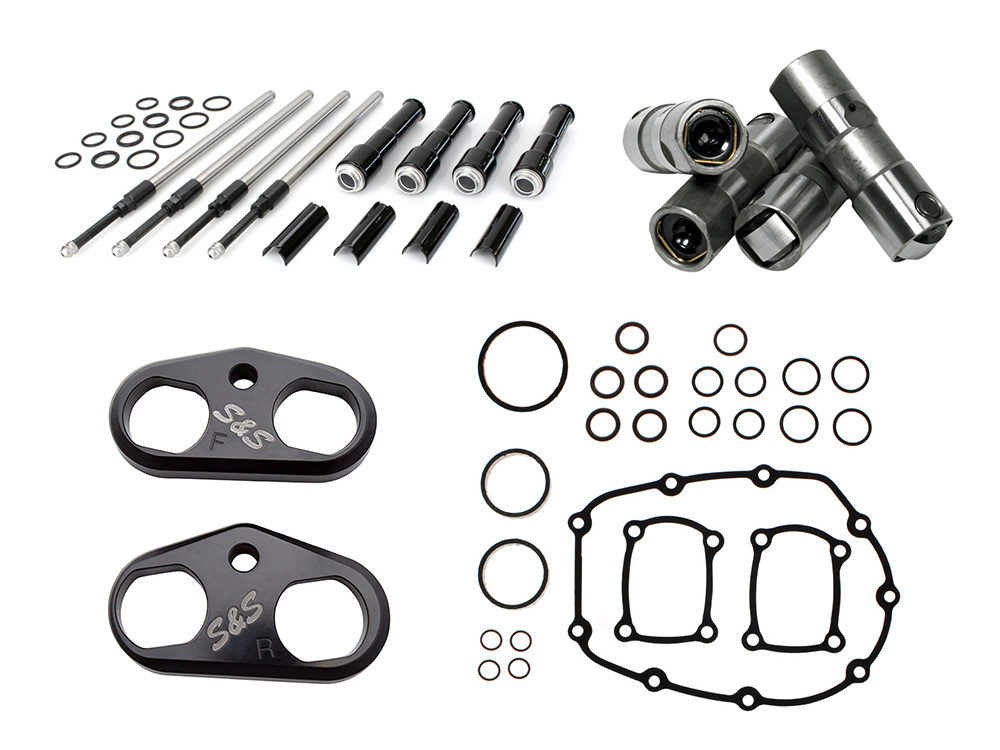 Rollies Speed Shop Cam Install Kit - Black Pushrods. Fits Milwaukee-Eight 2017up