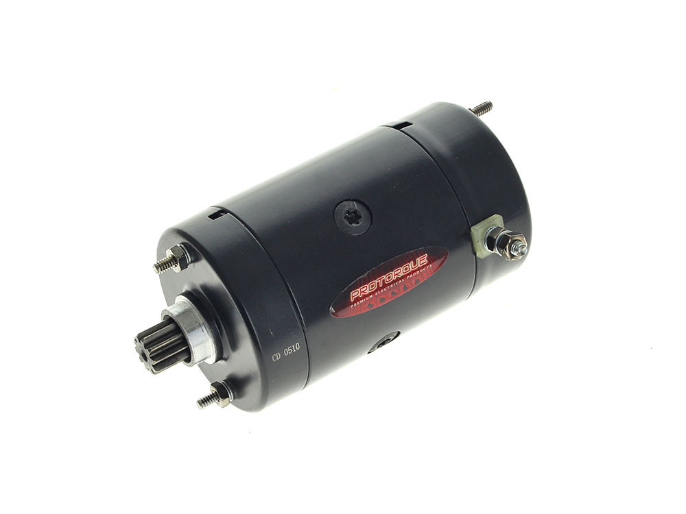 1.0kw Hitachi Starter Motor - Black. Fits Most Big Twin 1970-1988 & Sportster 1974-1976