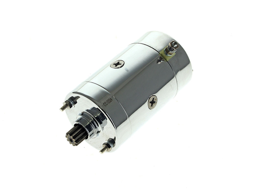 1.0kw Hitachi Starter Motor - Chrome. Fits Most Big Twin 1970-1988 & Sportster 1974-1976