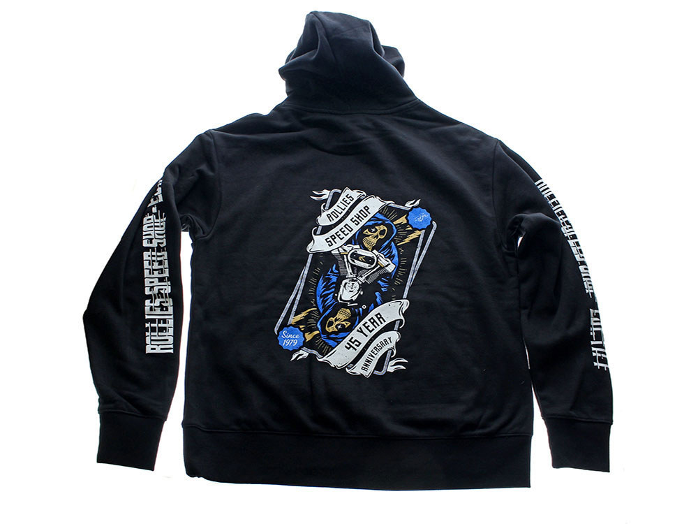 Large Rollies Speed Shop 45th Anniversary Black Hoodie
