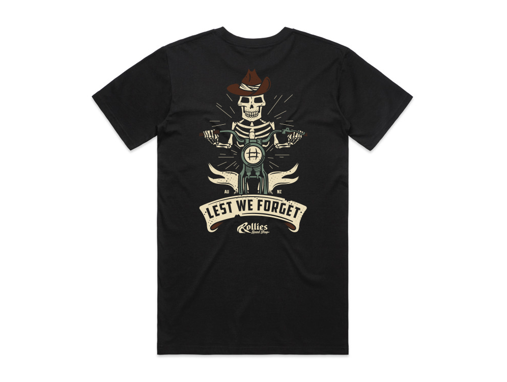 Rollies Speed Shop 2X-Large Rollies Anzac Day Black T-Shirt