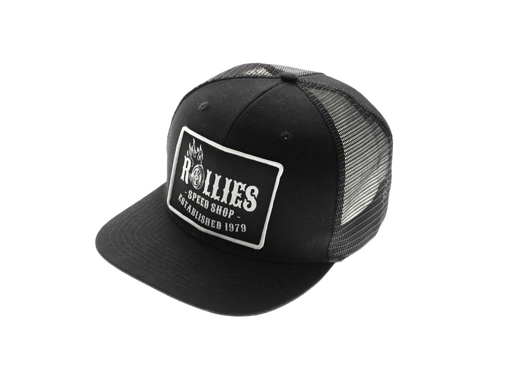 Rollies Hot Wheels Cap – Black with Black Mesh. One size fits all.