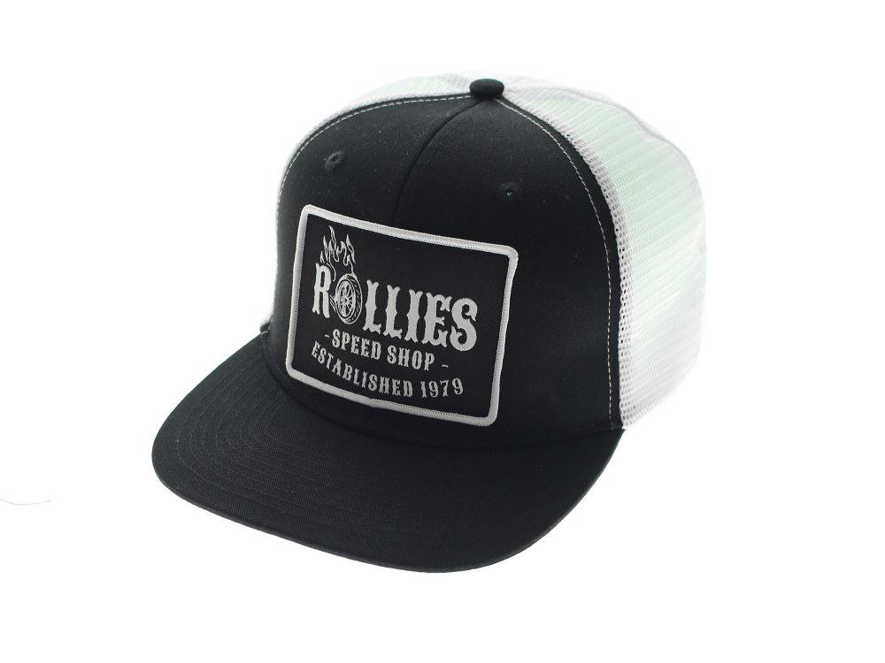 Rollies Hot Wheels Cap – Black with White Mesh. One size fits all.